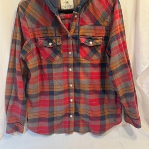 Legendary Whitetails Red and Orange Plaid Shirt